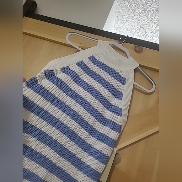 NWT RD Style Size Large Blue And White Striped Tank Sweater Stitch Fix - Picture 4 of 10